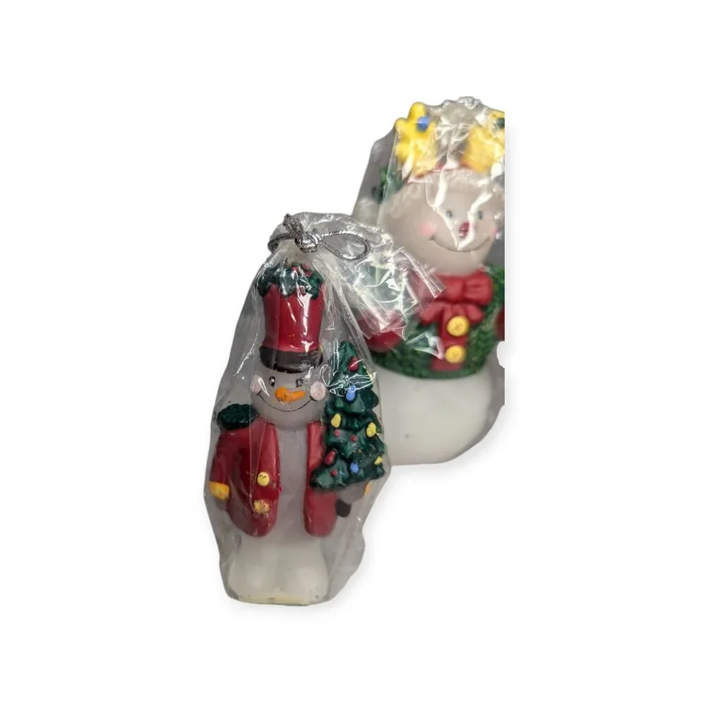 The White Barn Candle Co Snowmen Figural Candles Set of 3 Unopened